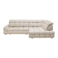 Rohová sedačka LOTO L, pravá, béžová, elektrický výsuv - čierna/béžová, Modern, drevo/kompozitné drevo (302/217cm) - Premium Living