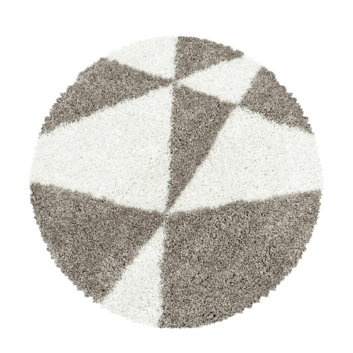 Hochflor Teppich Beige Naturfaser Tango Ø 200 cm - Beige, Design, Textil (200cm)
