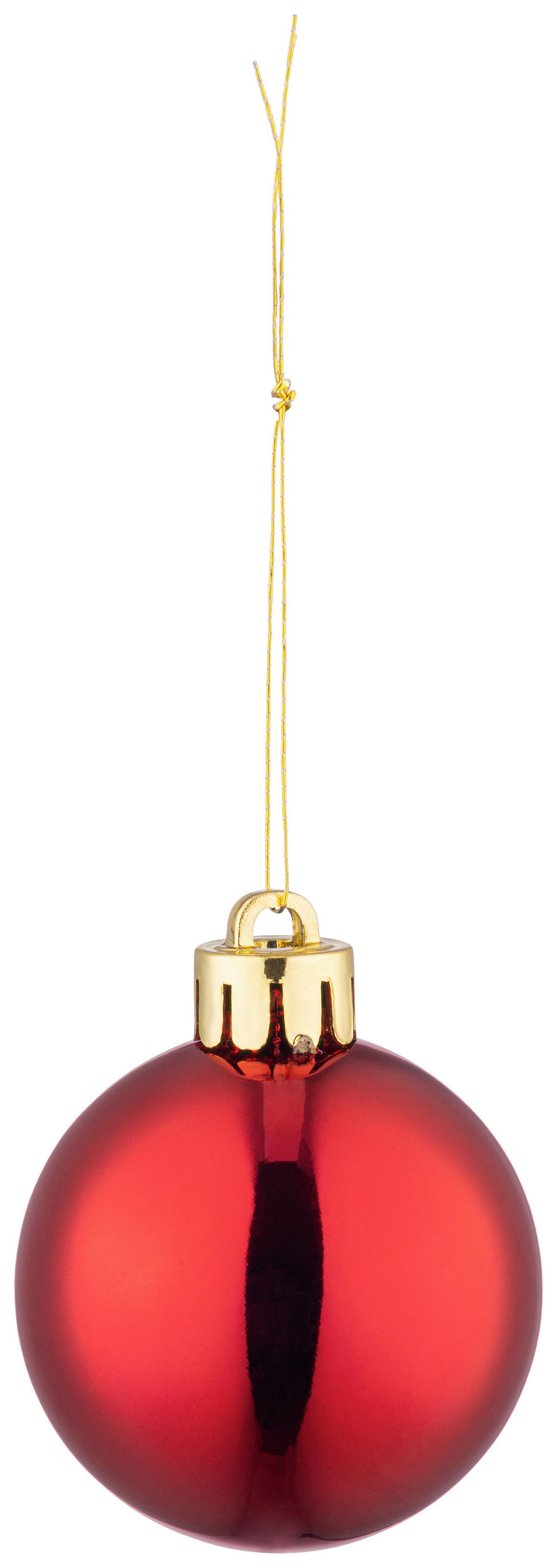 CHRISTBAUMKUGEL-SET Dirk, Rot, 90-teilig - Rot, KONVENTIONELL, Kunststoff - Luca Bessoni