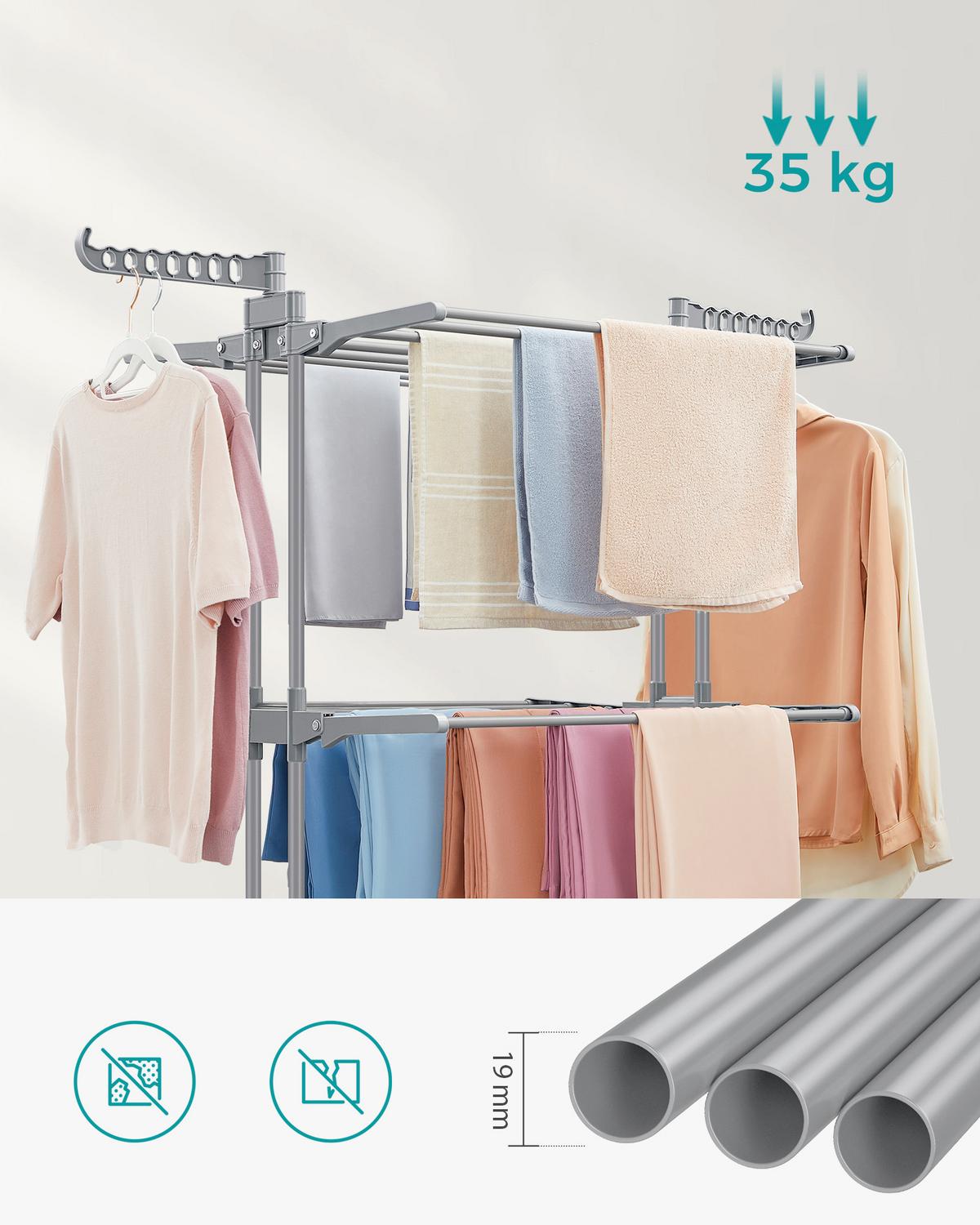 Wäschetrockner Grau B: 76 Cm - Grau, Basics, Kunststoff/Metall (76/173/49cm)