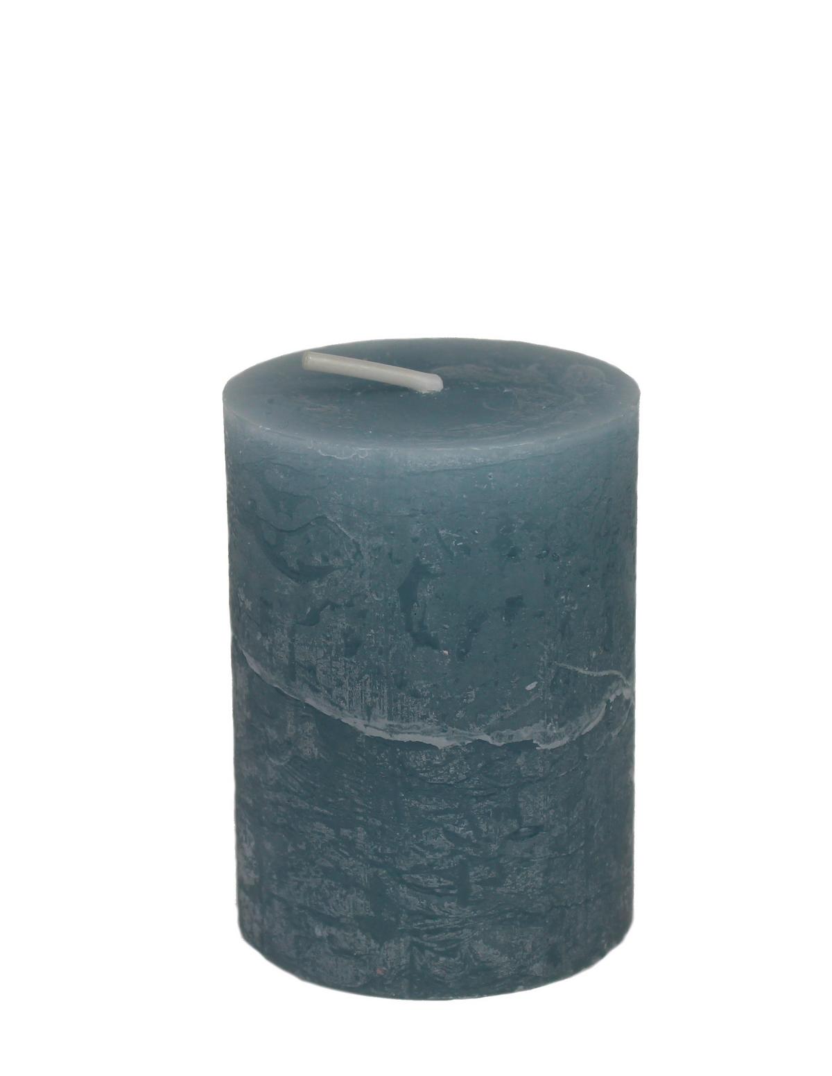 Valcová sviečka LIA - sivomodrá, Modern, textil/prírodné materiály (6,8/9cm) - Premium Living