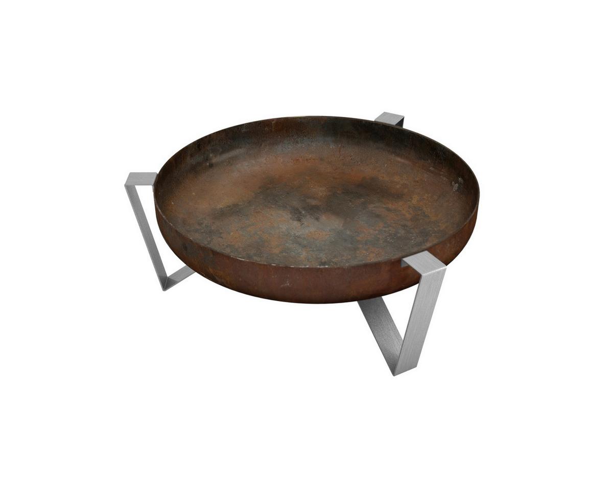 Feuerschale Voma XXL Edelstahl - Edelstahlfarben/Rostfarben, Basics, Metall (67,5/66,5/25cm)