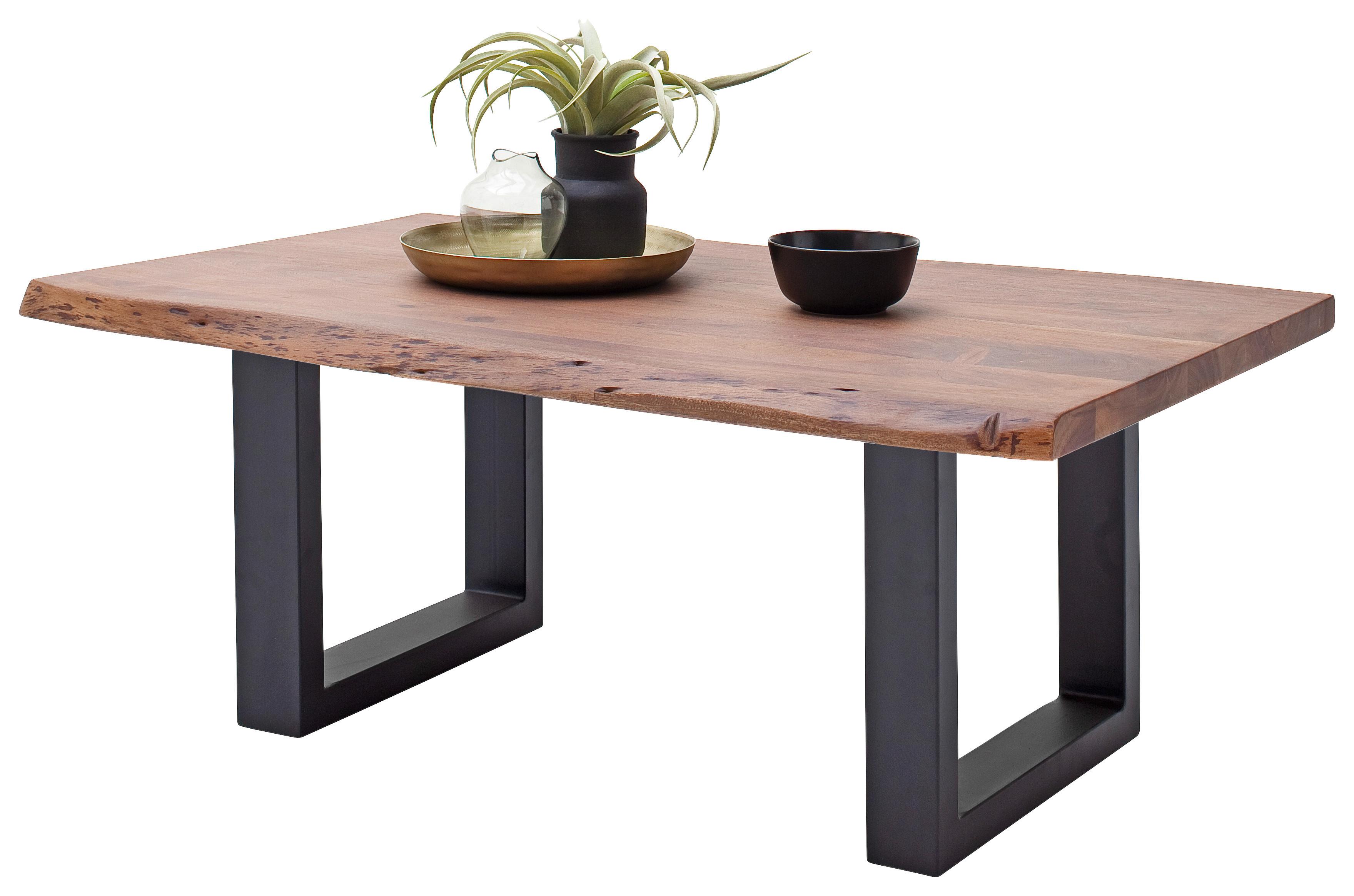 Couchtisch Holz Massiv Wallnussfarben/anthrazit - Anthrazit/Walnussfarben, MODERN, Holz/Metall (110/45/70cm)
