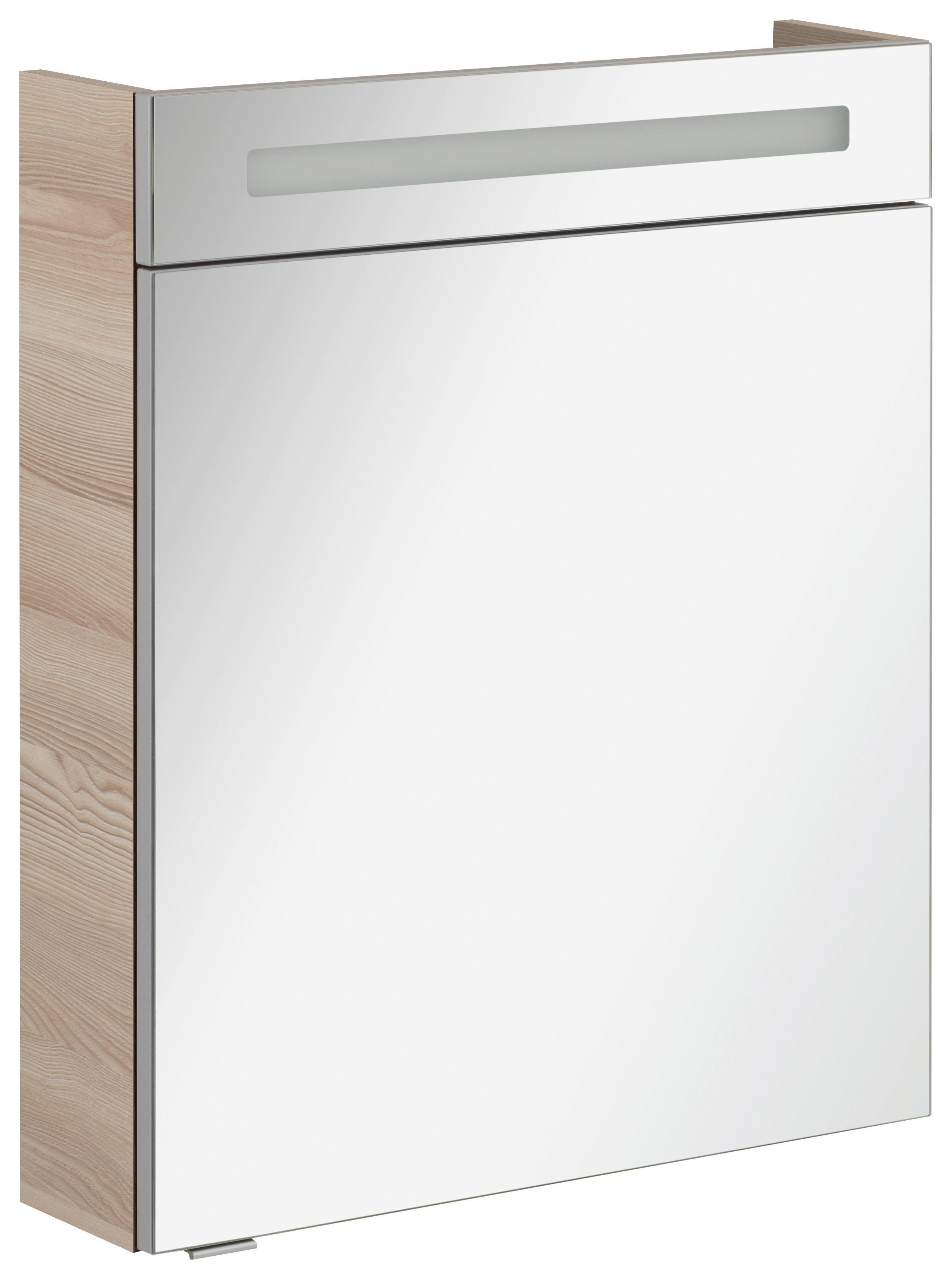 Spiegelschrank B.clever 60 cm Esche - Eschefarben, MODERN, Glas/Holzwerkstoff (60/71/16cm) - Fackelmann