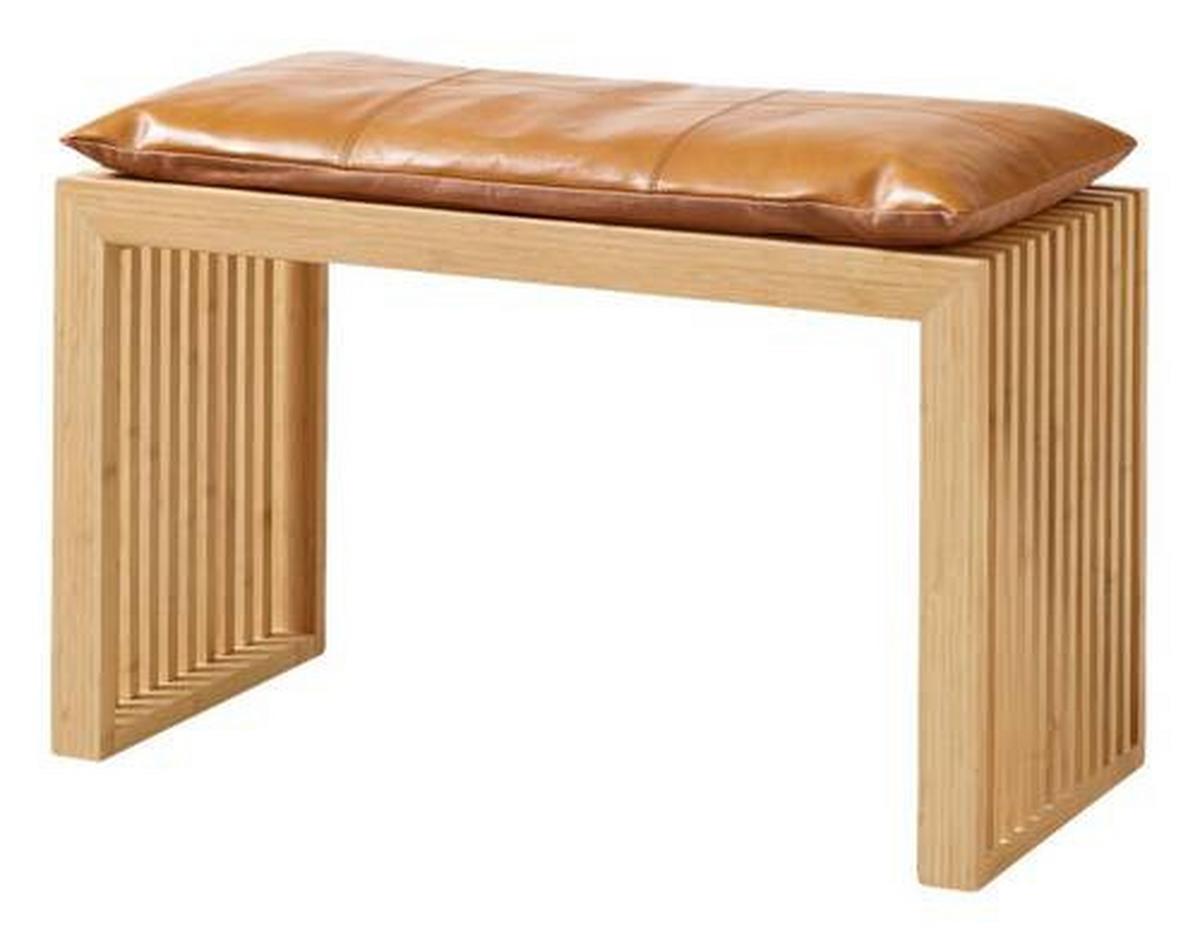 Bankauflage Lederkissen Braun B: 73 Cm - Braun, Design, Leder (73/3/35cm) - MID.YOU