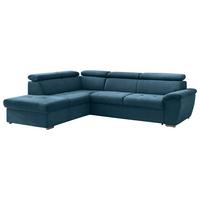Ecksofa mit Schlaffunktion und Bettkasten Antero Hellblau - Chromfarben/Schwarz, Design, Textil (216/262cm) - Livetastic