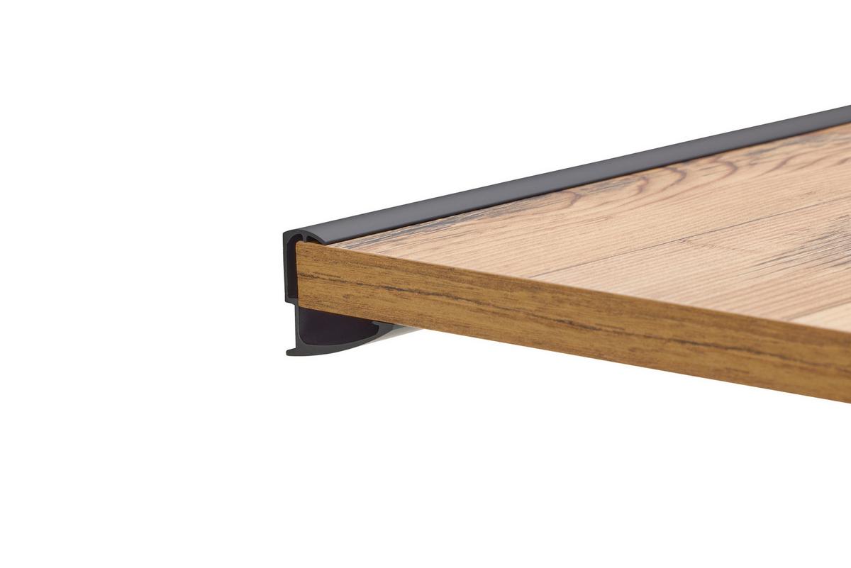 Fachbodenhalter Aluminia18 Schwarz B: 60 cm - Braun, Trend, Metall (60/4/3,6cm)