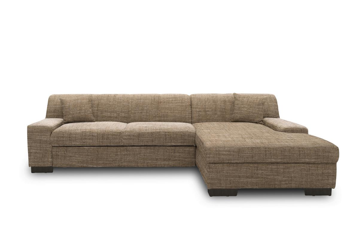 Ecksofa Norma Braun/ Beige Webstoff - Wengefarben/Beige, Design, Textil (268/153cm) - MID.YOU