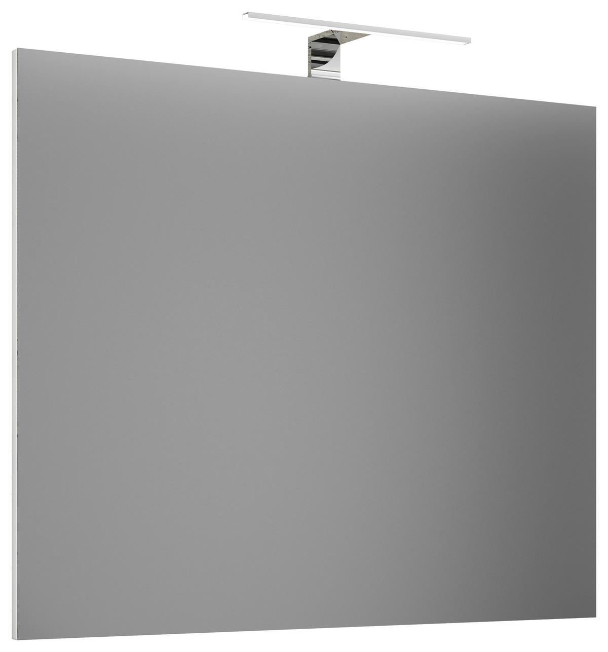 Badezimmerspiegel Badinos Weiß B: 80 cm - Weiß, MODERN, Glas/Holzwerkstoff (80/40/2cm) - MID.YOU