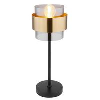 STOLNÁ LAMPA MILLEY - čierna/mosadzná, Modern, kov/sklo (18/47cm) - Globo
