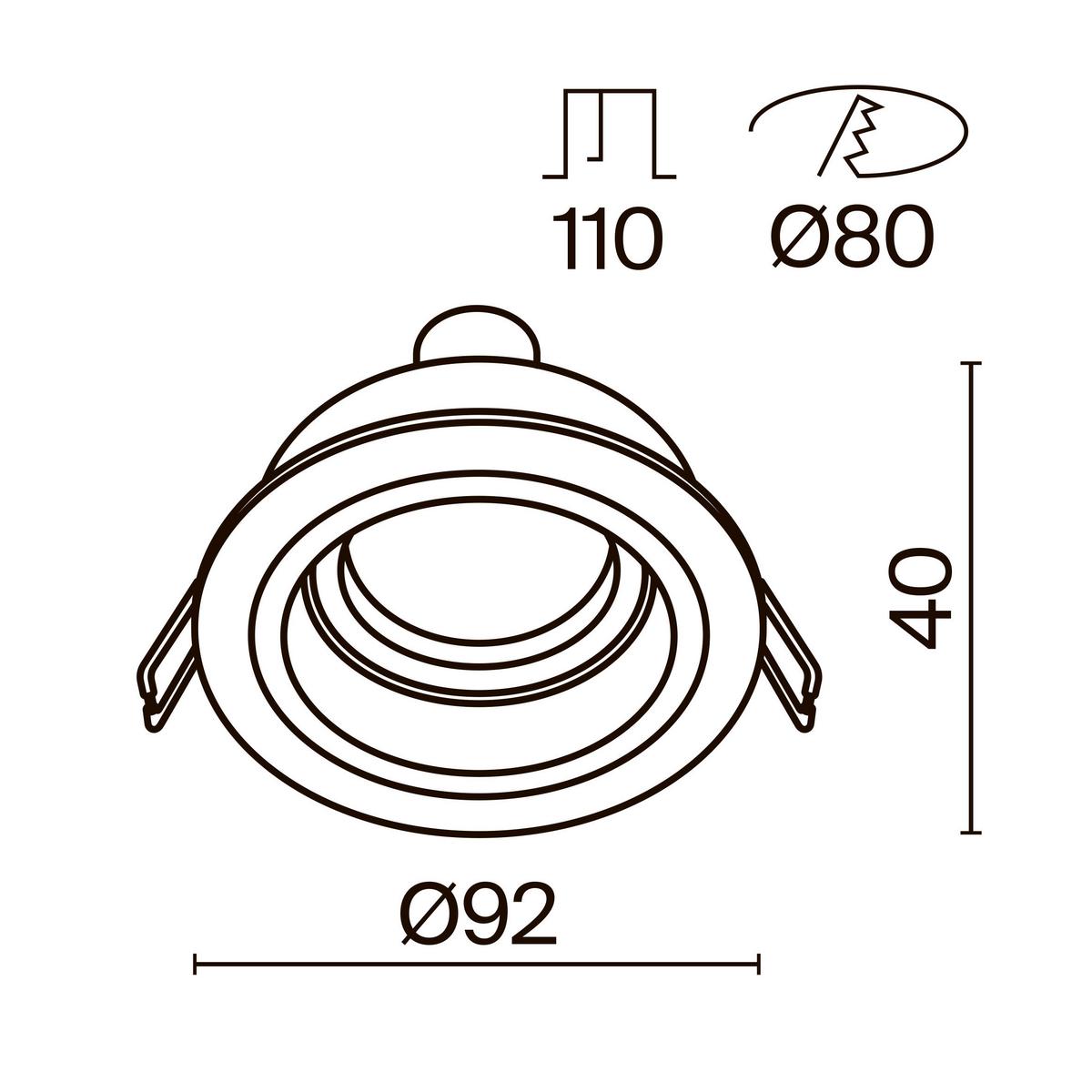Led-einbauspot Atom - Weiß, Trend, Metall (9,2/4/9,2cm) - MAYTONI