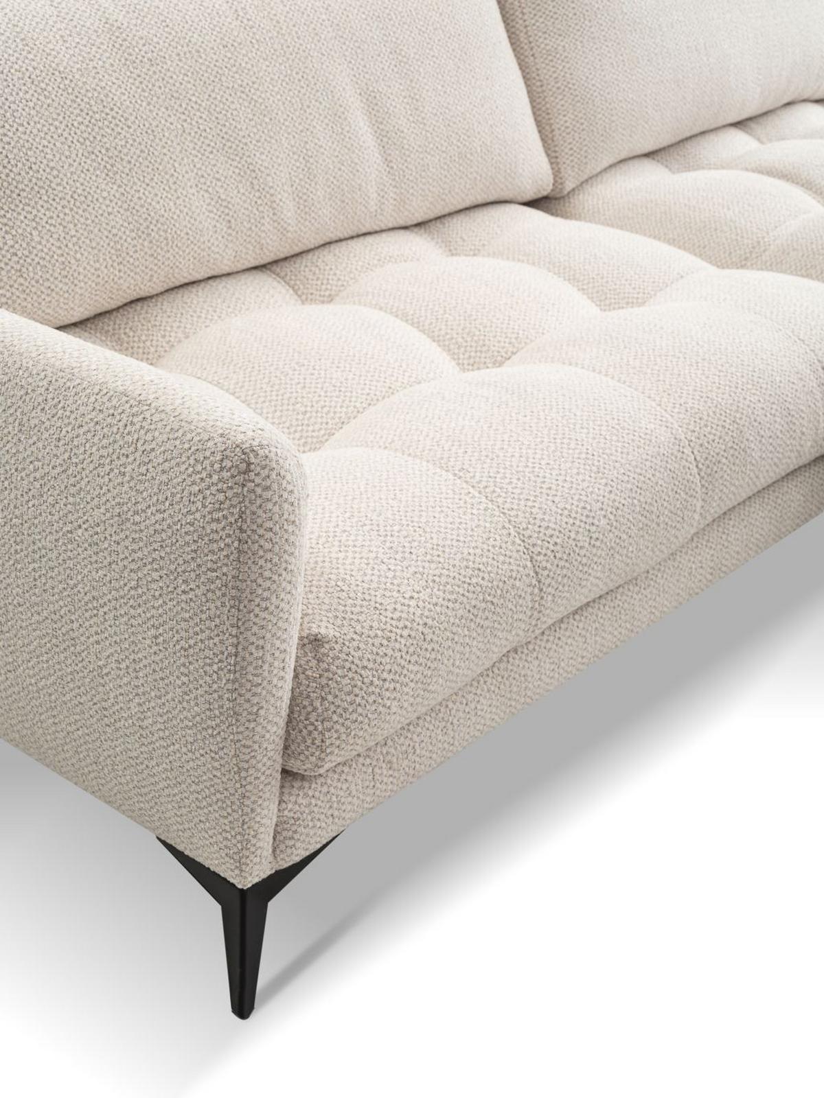 Rohová sedačka BRUCE, pravá, šedobílá - černá/šedobílá, kov/textil (273/161cm) - Mömax
