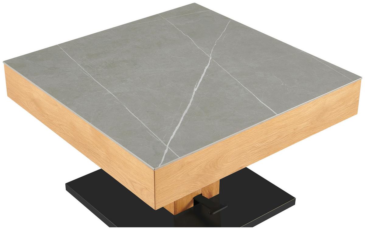 Couchtisch Kapstadt 2 - Eichefarben/Schwarz, MODERN, Holz/Keramik (75/46/75cm)