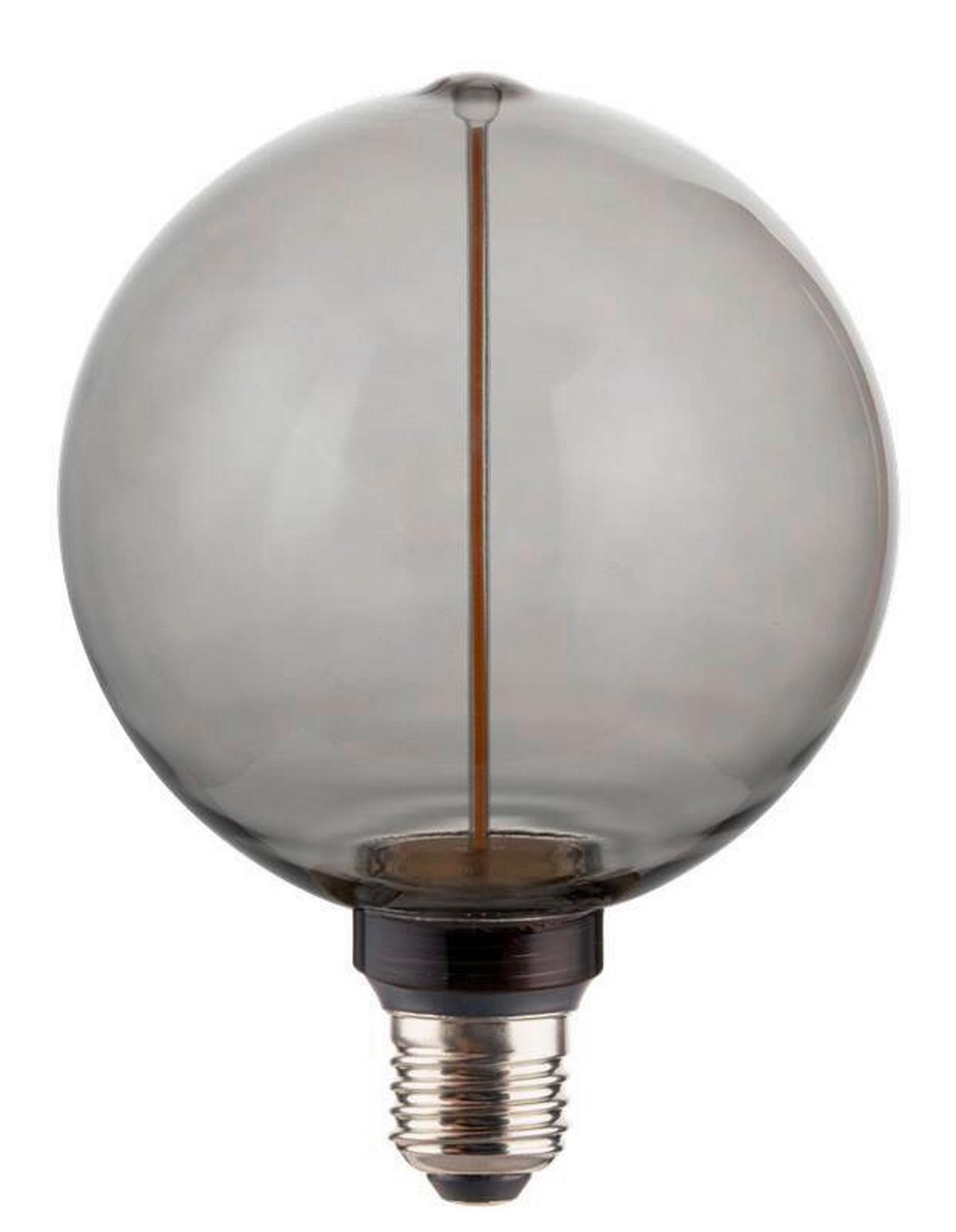 LED-Leuchtmittel Globe Schwarz D: 12,5 cm - Schwarz, Design, Glas (12,5/16,6cm)