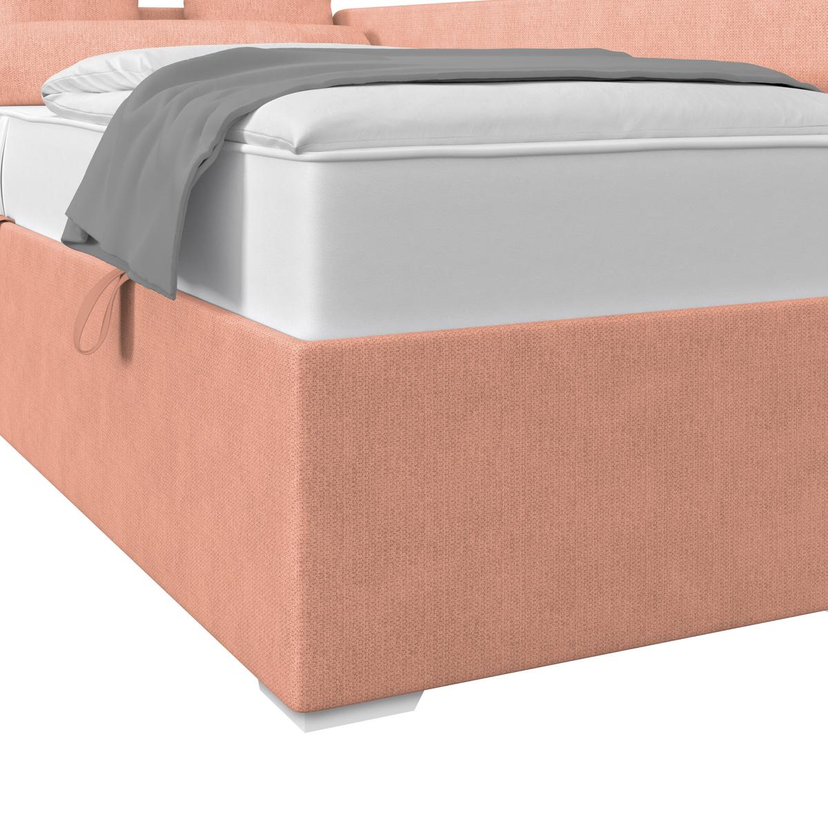 Kárpitozott Ágy Remi 90/200cm - sárgabarack/ezüstszínű, Modern, textil/fa (90/200cm)