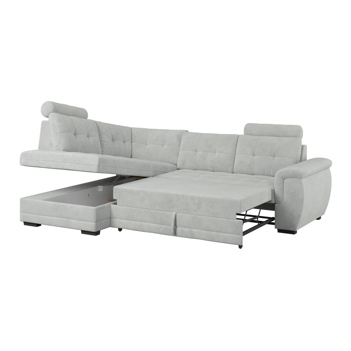 Ecksofa mit Schlaffunktion Falco new Grau 183x251 cm - Schwarz/Grau, KONVENTIONELL, Textil (183/251cm) - Ondega