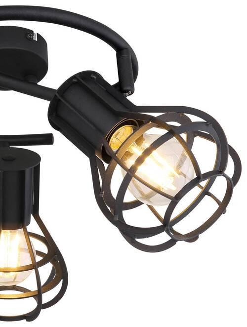 Strahler Clastra 3-Flammig Ø 25 cm - Schwarz, Basics, Metall (25/22,5cm) - Globo