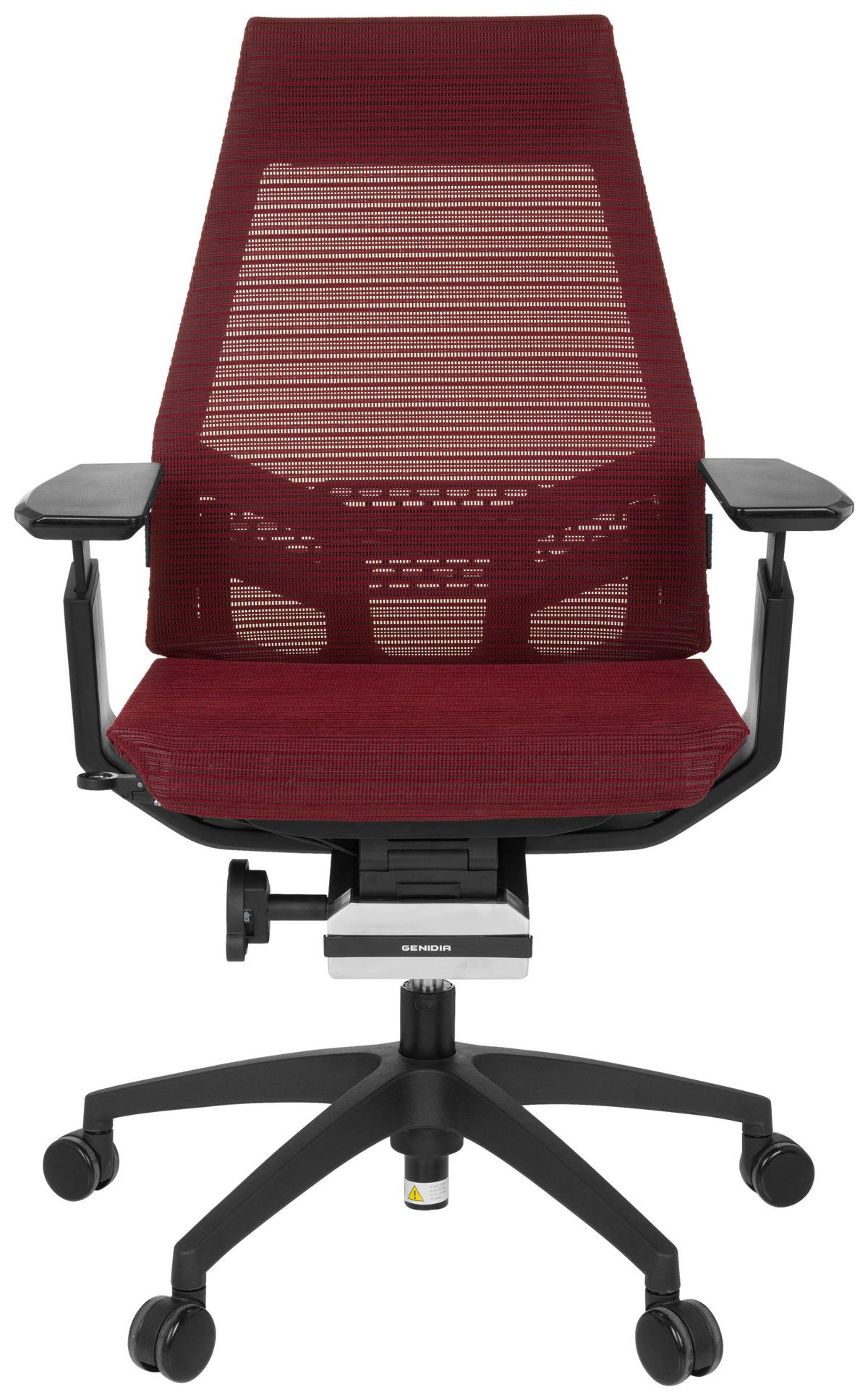 Drehstuhl Genidia Smart Black Höhenverstellbar Weinrot - Weinrot/Schwarz, MODERN, Kunststoff/Textil (70/112/55cm) - MID.YOU