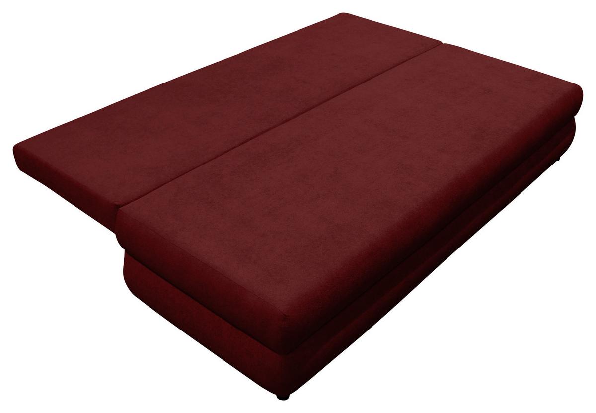 Schlafsofa Mela Bordeaux B: 206cm - Bordeaux/Schwarz, Design, Textil (206/87/88cm) - P & B