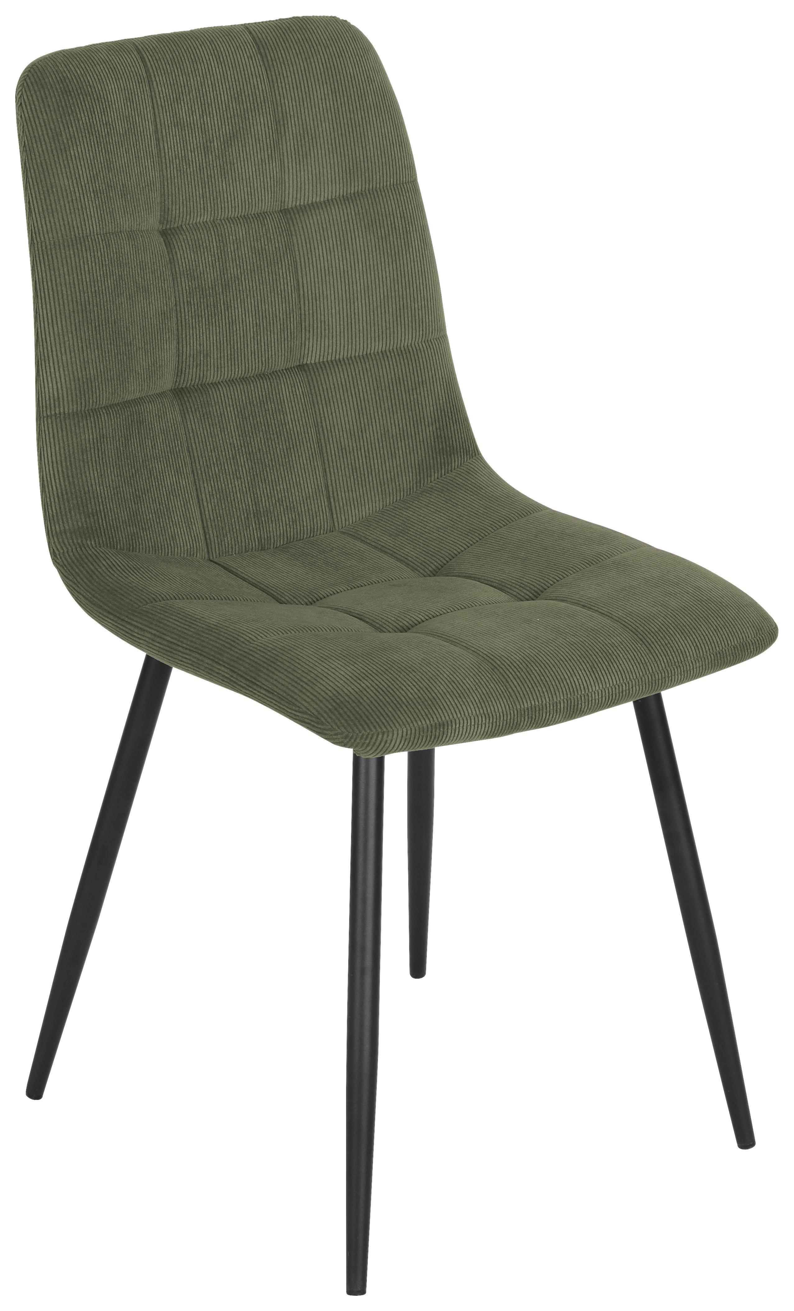 Stolička Nino, zelená - čierna/zelená, Modern, kov/drevo (45/88/54,5cm) - Based