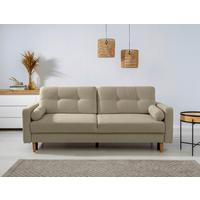 Schlafsofa Noret, Taupe B: 222 Cm - Taupe/Buchefarben, Design, Textil (222/93/99cm) - MID.YOU