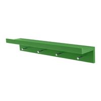 Hakenleiste Martina B: 60 cm mit Ablage 4 Haken - Grün, MODERN, Holzwerkstoff/Metall (60/10/11,3cm)