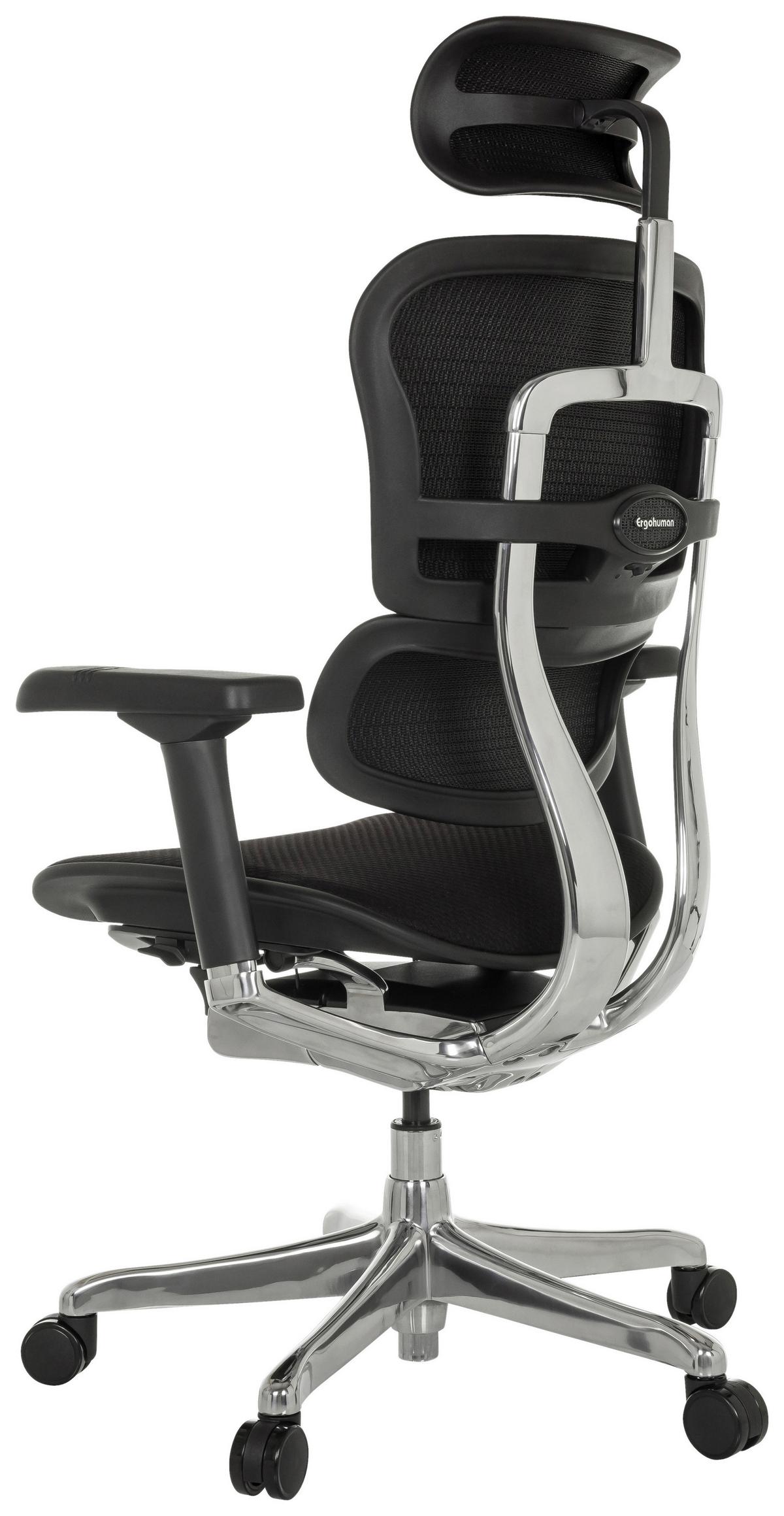 Drehstuhl Erdohuman Gen2 Schwarz B: 78 cm - Silberfarben/Schwarz, MODERN, Kunststoff/Textil (78/117-136/64cm) - MID.YOU