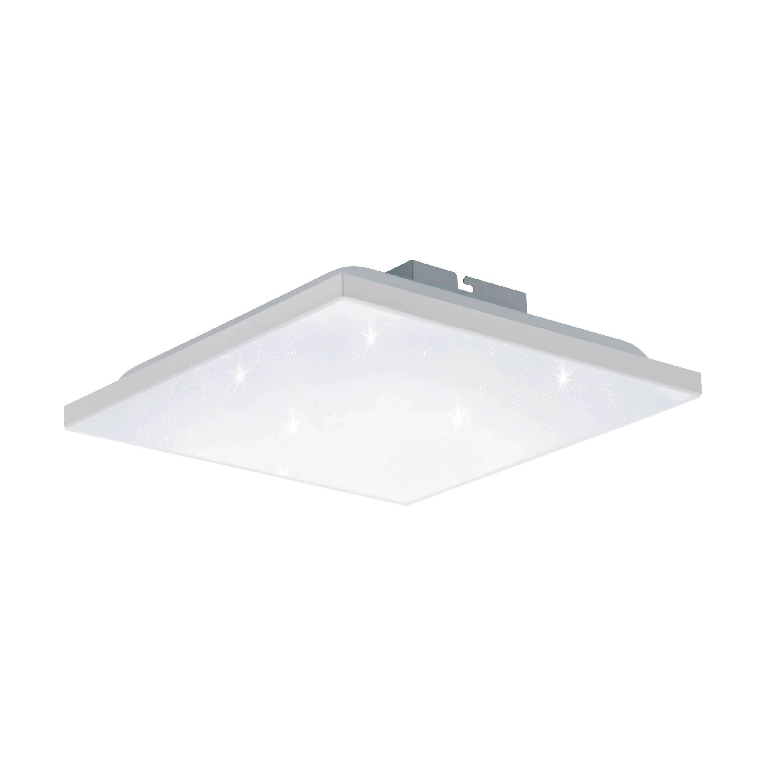 LED-Deckenleuchte Calemar-S L: 28,7 cm, mit Kristalleffekt - Weiß, Basics, Kunststoff/Metall (28,7/28,7/6,2cm) - Eglo