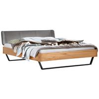 Bett Montieri Buchefarben 140x200 Cm - Dunkelgrau/Anthrazit, MODERN, Holz/Textil (140/200cm) - Hasena