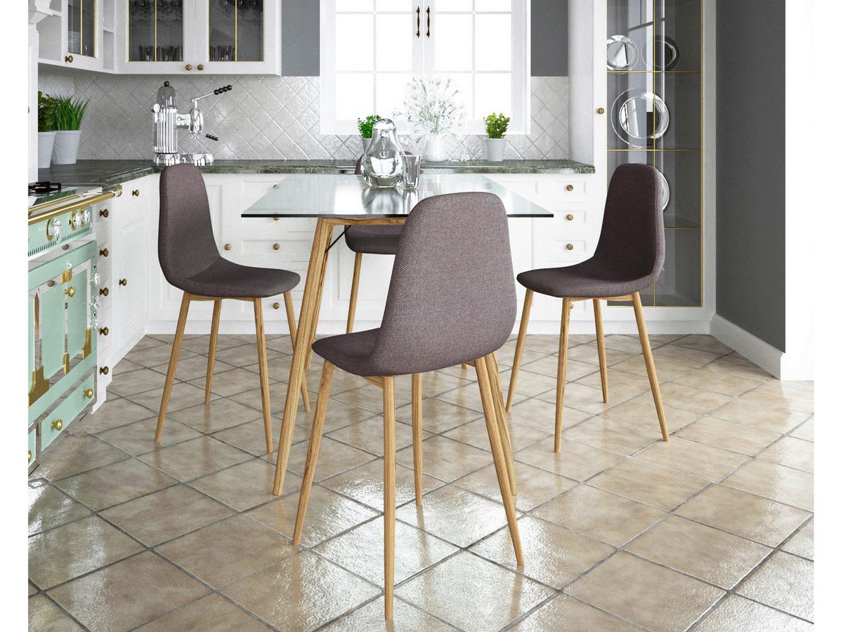 Stuhl-Set Miller Anthrazit B: 44cm 4--Teilig - Eichefarben/Anthrazit, Design, Textil/Metall (44/87/52cm) - MID.YOU