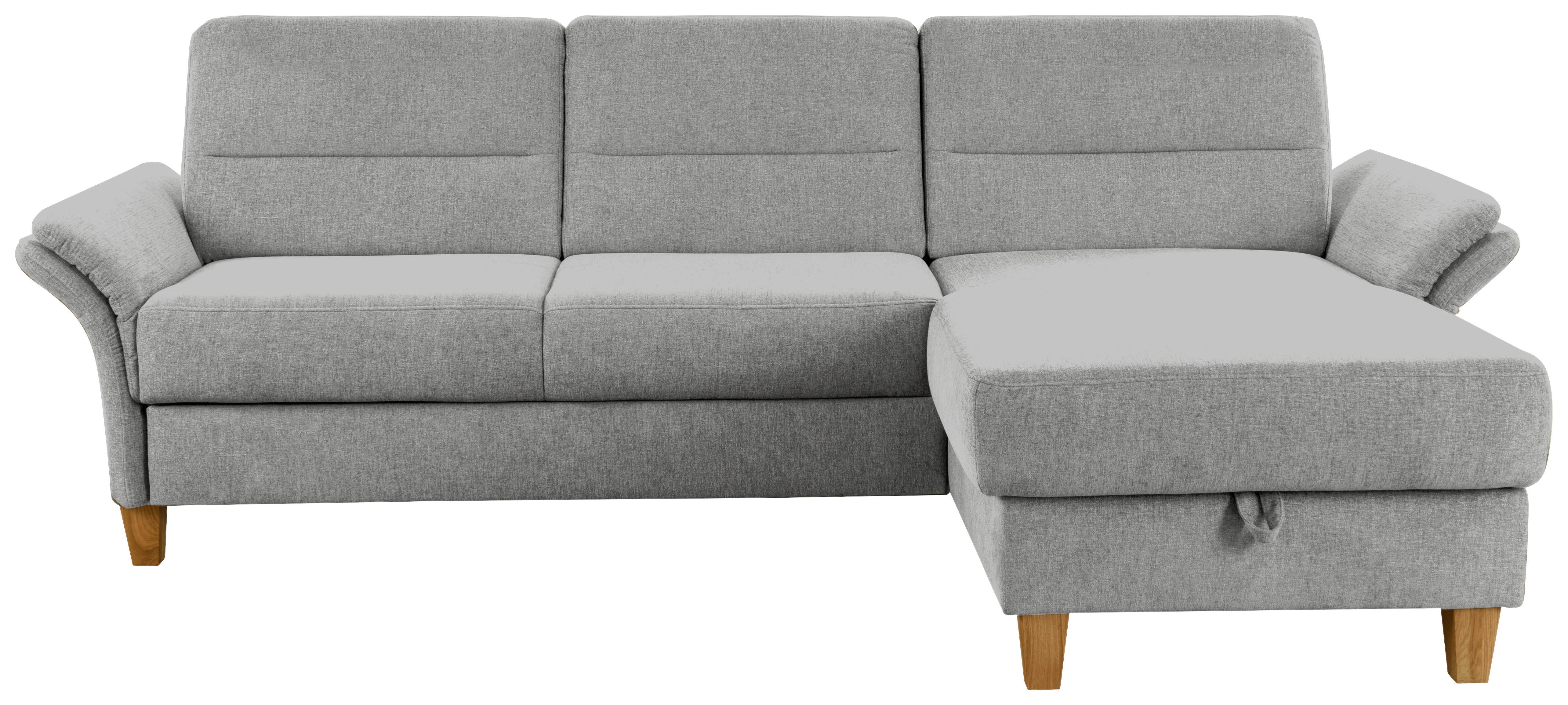 Ecksofa Westerland hellgrau Schlaffunktion, 252x162 cm - Eichefarben/Hellgrau, KONVENTIONELL, Textil (252/162cm) - Sit & More