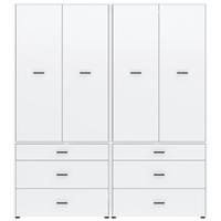Kleiderschrank Kivo Weiß, B: 180 Cm - Weiß, Basics, Holzwerkstoff (180/199,6/52,1cm)