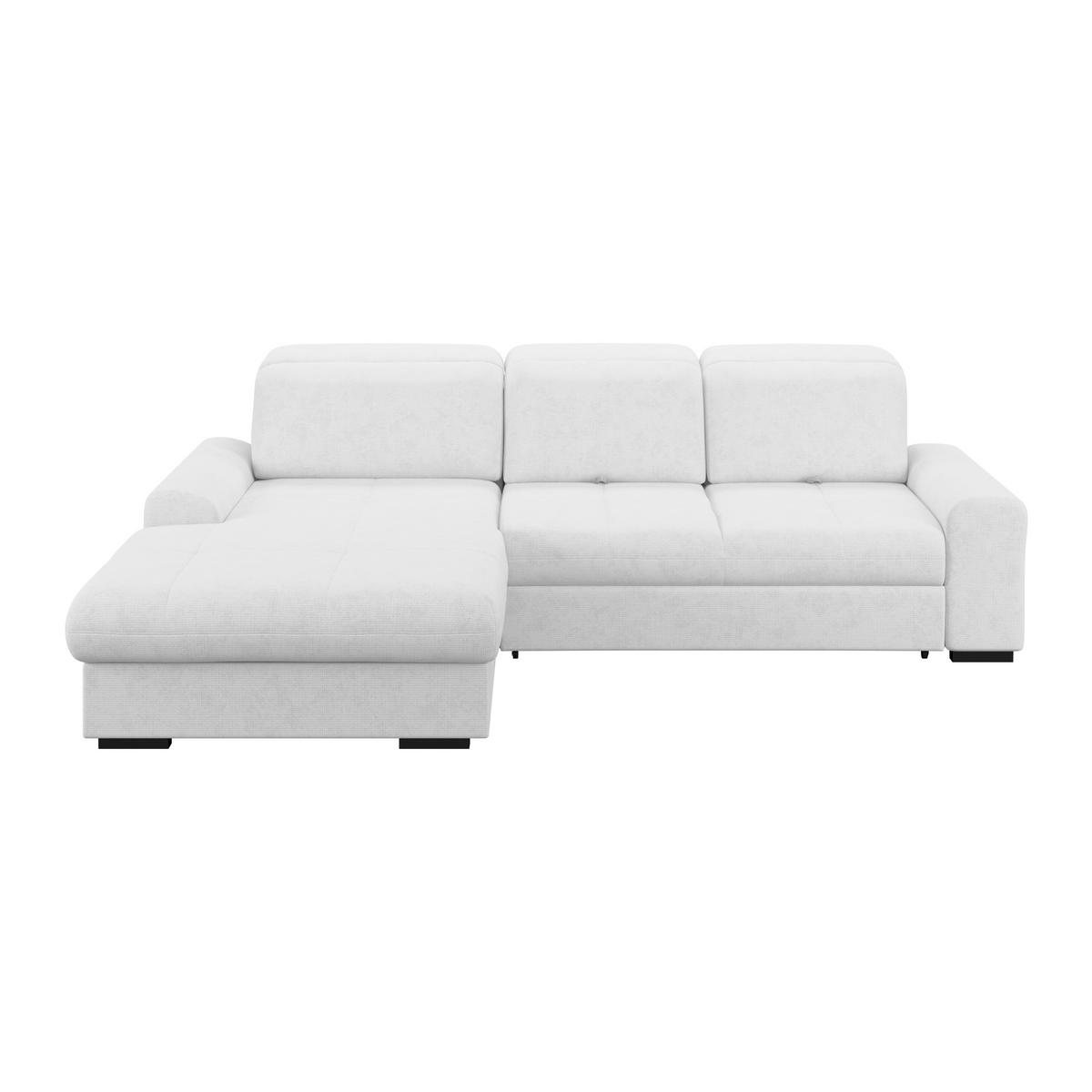 Ecksofa mit Bettfunktion Malaga new Chenille silber - Silberfarben/Schwarz, KONVENTIONELL, Textil (203/286cm) - Ondega