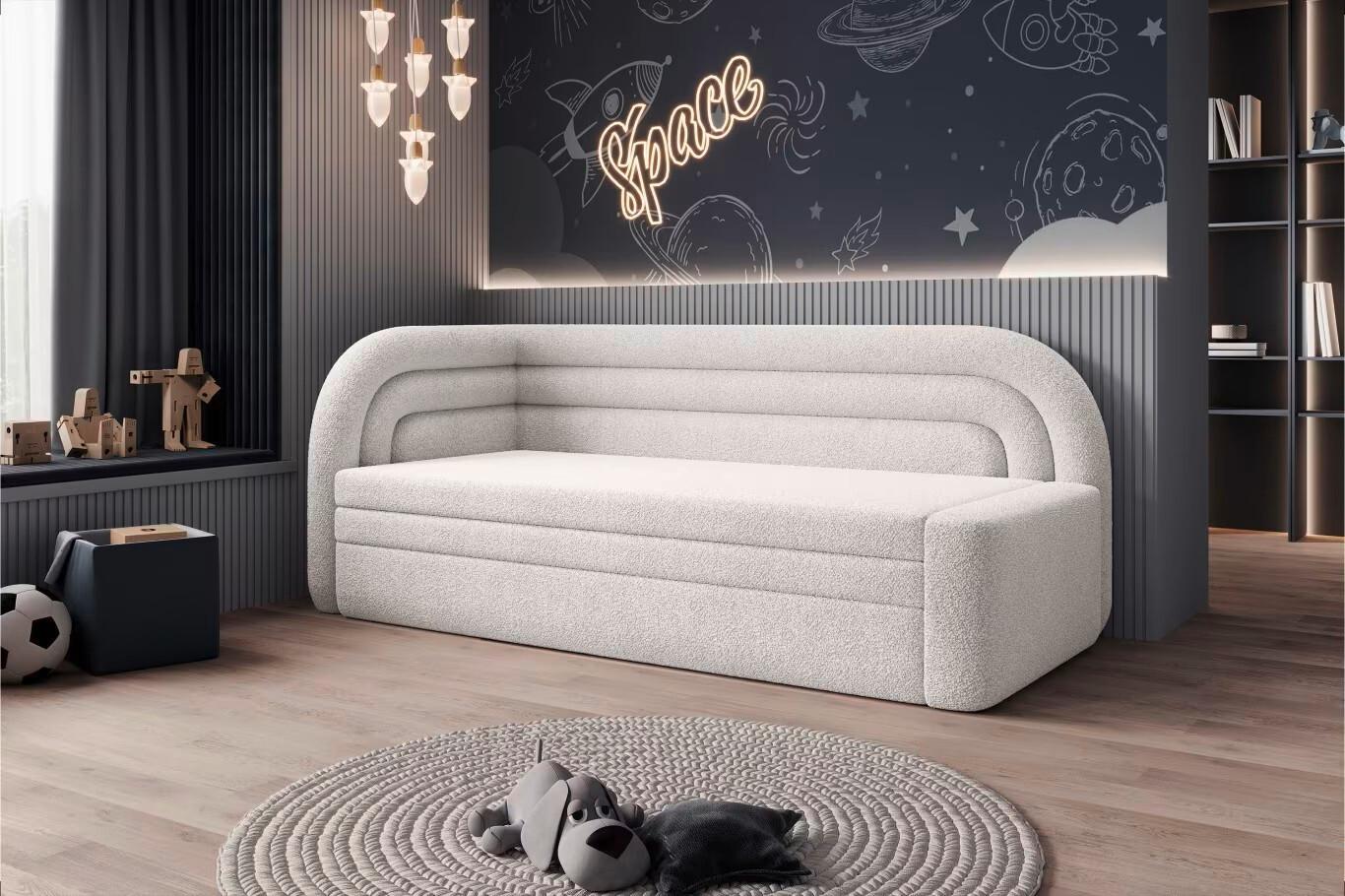 Récamiere Fabillo Links Weiß, B: 86 cm - Schwarz/Weiß, Design, Textil (86/80/223cm) - MID.YOU