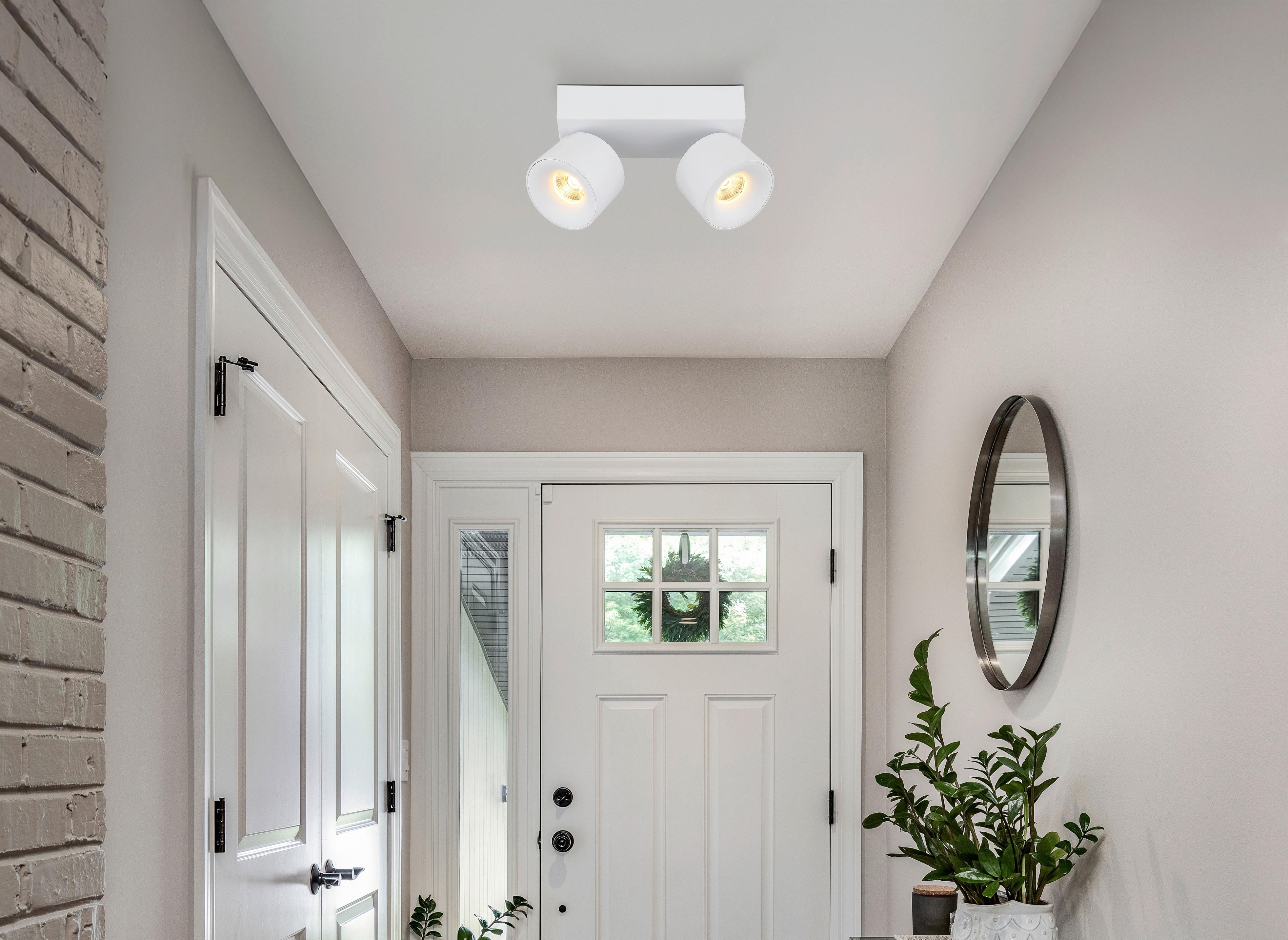 LED-Strahler 56961-2w Rae - Transparent/Weiß, Basics, Kunststoff/Metall (20.5/7.2/12cm) - Globo