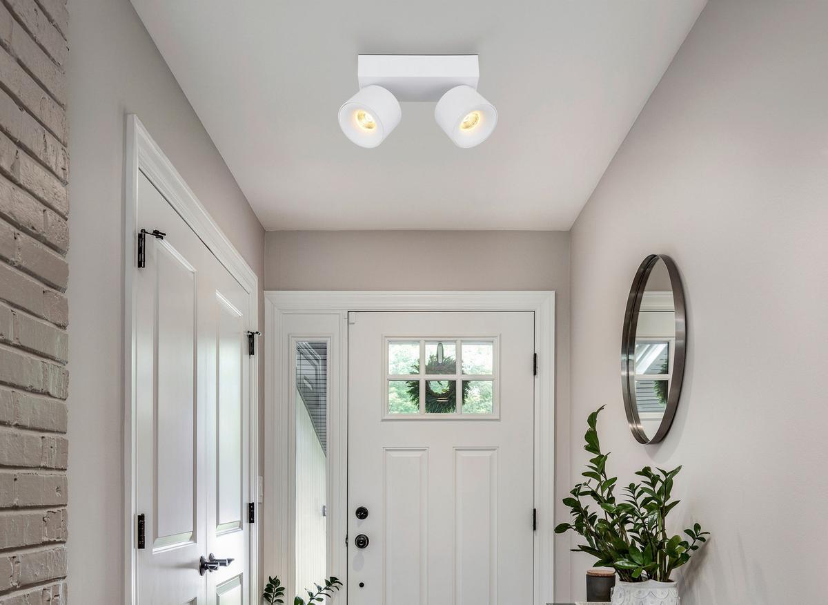 LED-Strahler 56961-2w Rae - Transparent/Weiß, Basics, Kunststoff/Metall (20.5/7.2/12cm) - Globo