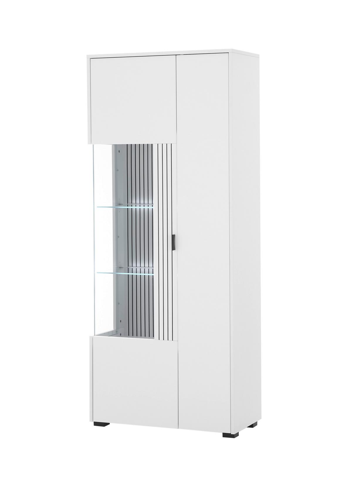 Lowboard Hudson Schwarz/Weiß B: 75 cm - Schwarz/Weiß, Design, Glas/Holzwerkstoff (75/180/38cm) - MID.YOU