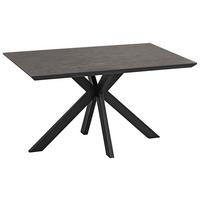 Jídelní stůl STEVE 140 - černá, Moderní, kov/kompozitní dřevo (140/76/90cm)