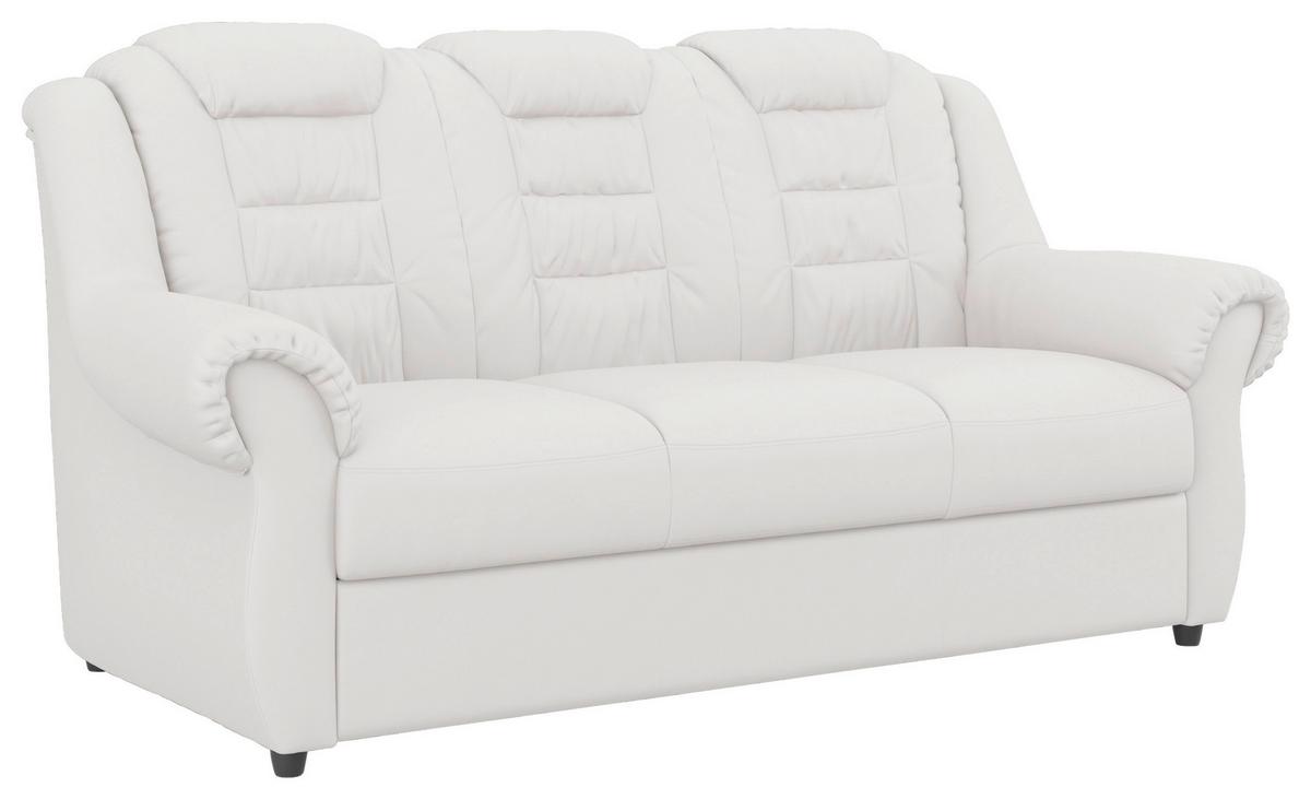 3-Sitzer-Sofa Boston Weiß Lederlook - Schwarz/Weiß, KONVENTIONELL, Textil (196/102/101cm) - Livetastic