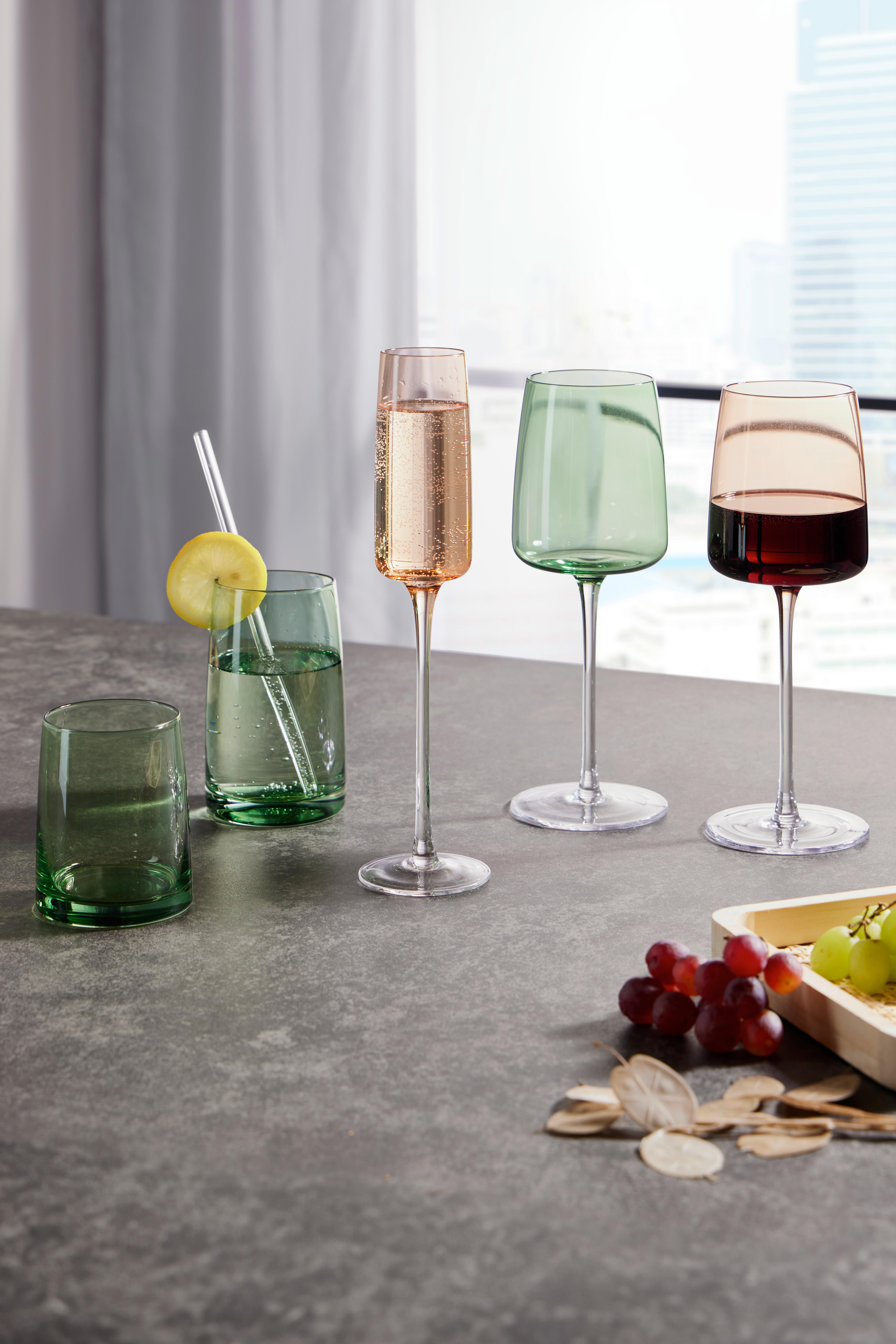 Champagnerglas Atlanta - Klar/Grün, MODERN, Glas (7/28cm) - James Wood