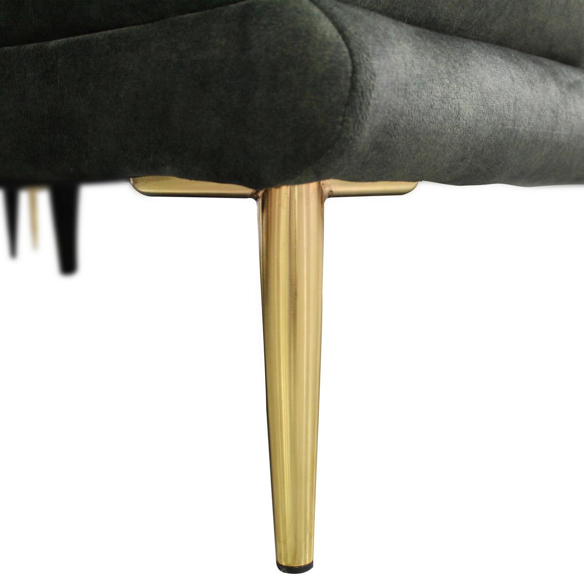 Ecksofa Whisper Grün S: 264x196 cm - Goldfarben/Grün, Design, Textil (264/196cm) - MID.YOU