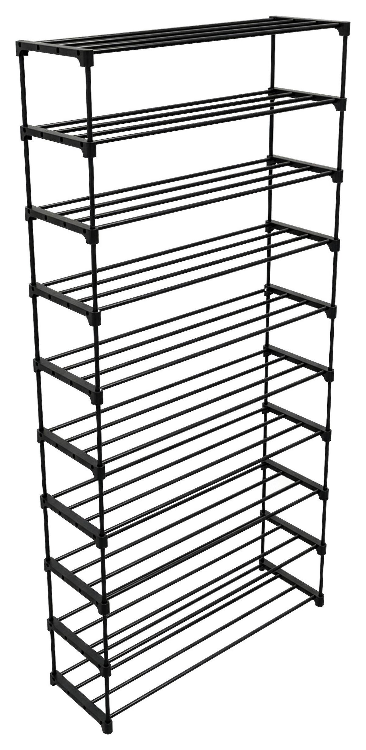 REGÁL NA TOPÁNKY GRANDO -BASED/SB- - čierna, Konventionell, kov/plast (94/194/30cm) - Based