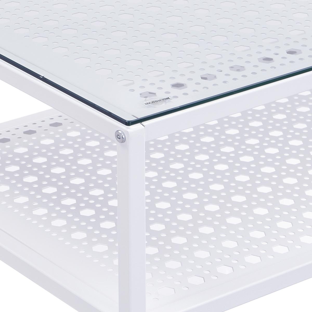 KONSOLENTISCH Weiß B: 80 cm - Weiß, Design, Glas/Metall (80/40/77cm) - MID.YOU