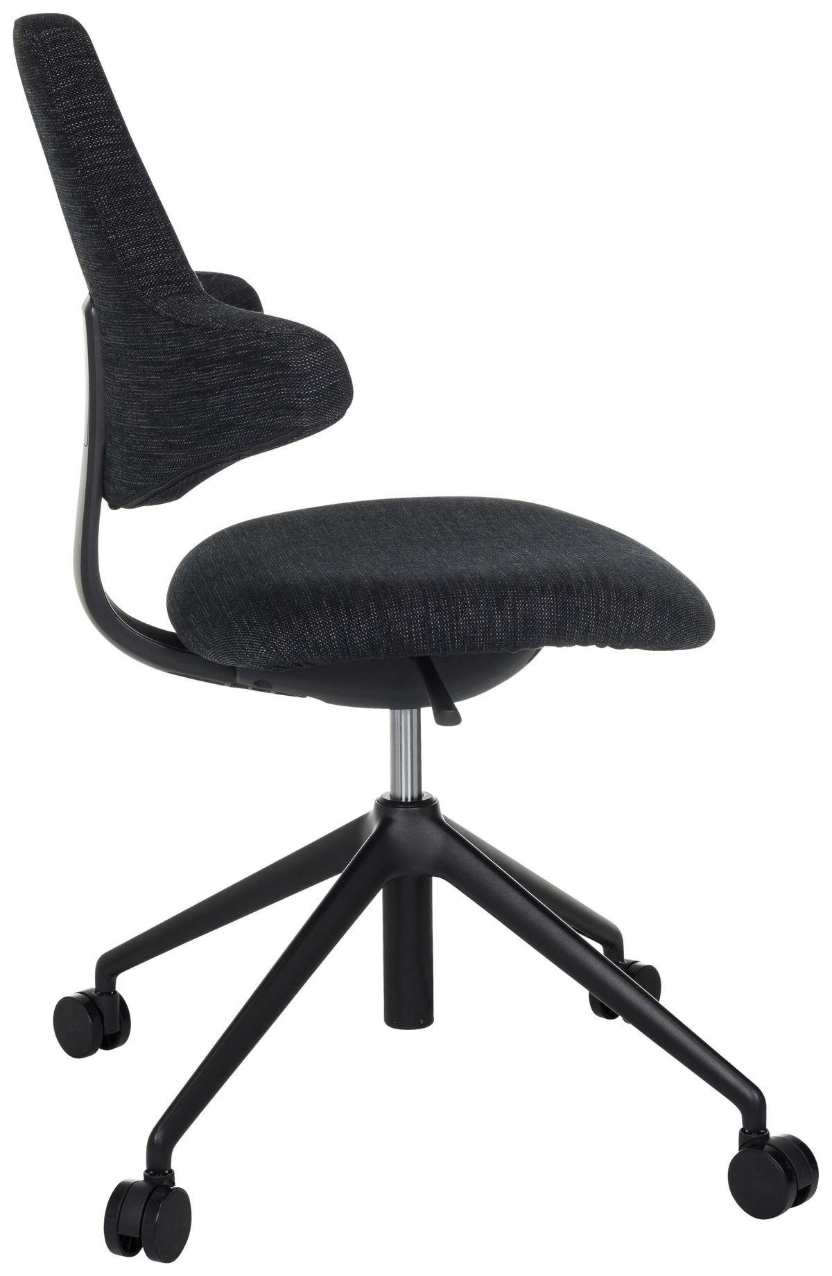 Drehstuhl Paliano Schwarz B: 58 cm - Schwarz, MODERN, Kunststoff/Textil (58/87 - 97/57cm) - MID.YOU