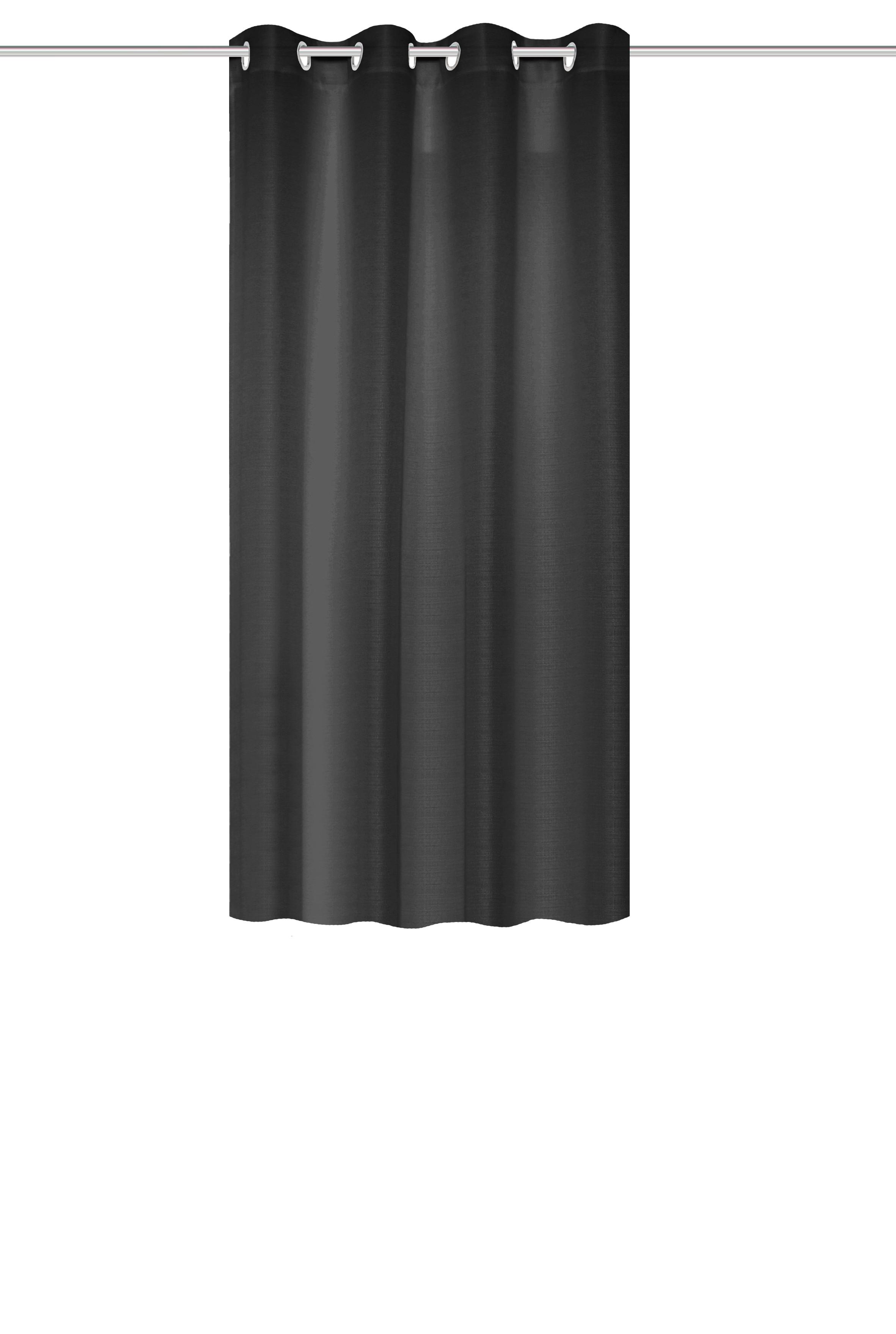 Ösenvorhang Benoga - Schwarz, Basics, Textil (135/175cm)