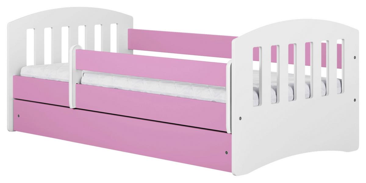 KINDER-/JUNIORBETT Classic Pink/Weiß 80x140cm - Pink/Birkefarben, MODERN, Holz/Holzwerkstoff (80/140cm) - MID.YOU
