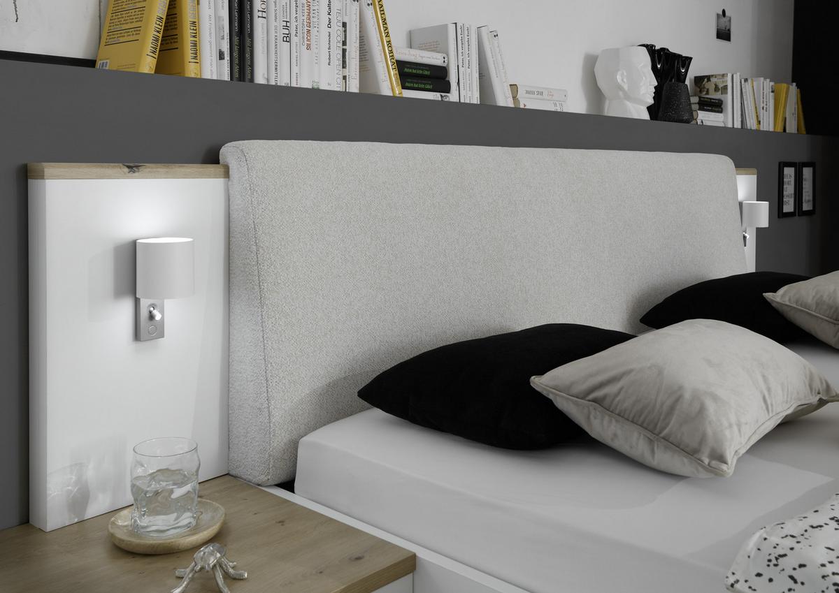 Led-wandleuchte Kinkiet Rund Modern - Alufarben/Weiß, MODERN, Kunststoff (8/15/9,5cm)