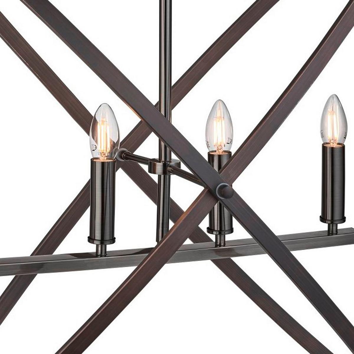 Hängeleuchte Hoopla H: 150 Cm 4-Flammig, Höhenverstellbar - Schwarz/Braun, Design, Metall (35/150/84cm)