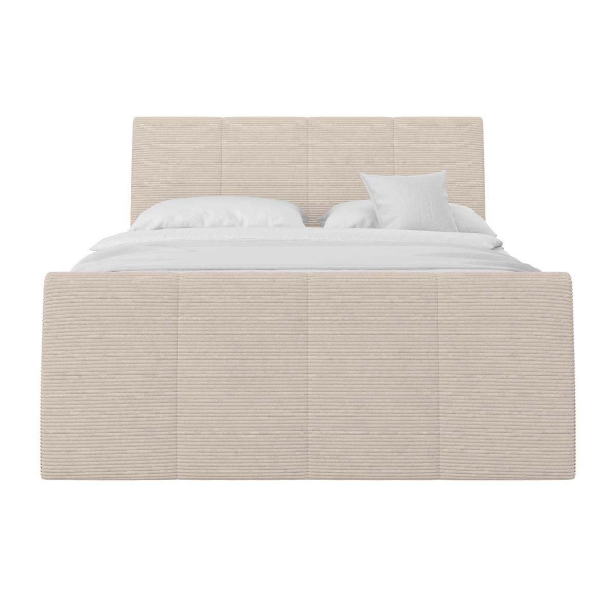 Boxspringbett Libra - Champagner/Schwarz, KONVENTIONELL, Textil (160/200cm)