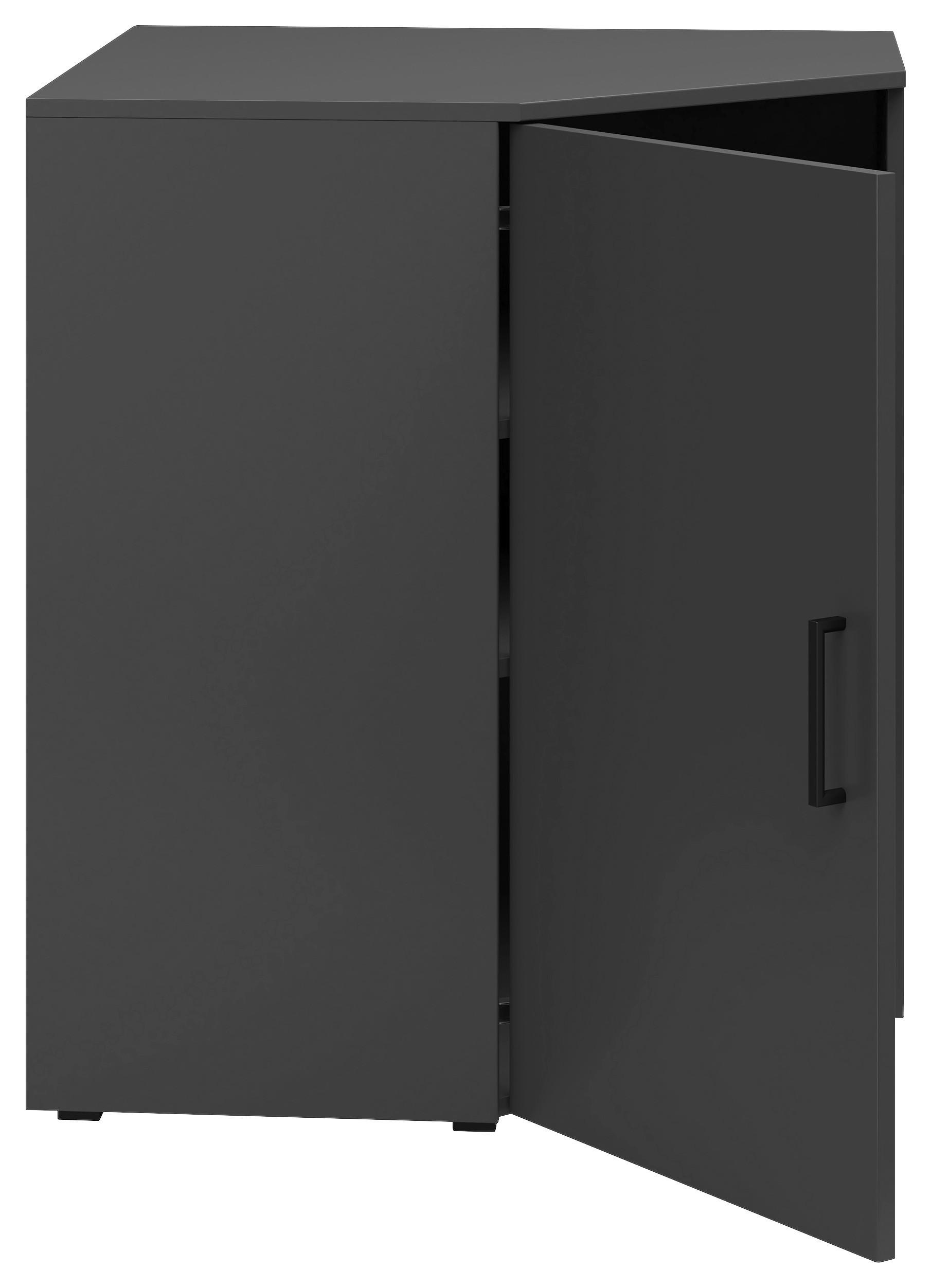 Sarokkomód Cabinet - grafitszürke, Modern, faalapú anyag (71,5/71,5cm)